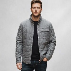Brixton Insulated Jacket Gray Snap Front Cotton Men’s L Streetwear Workwear